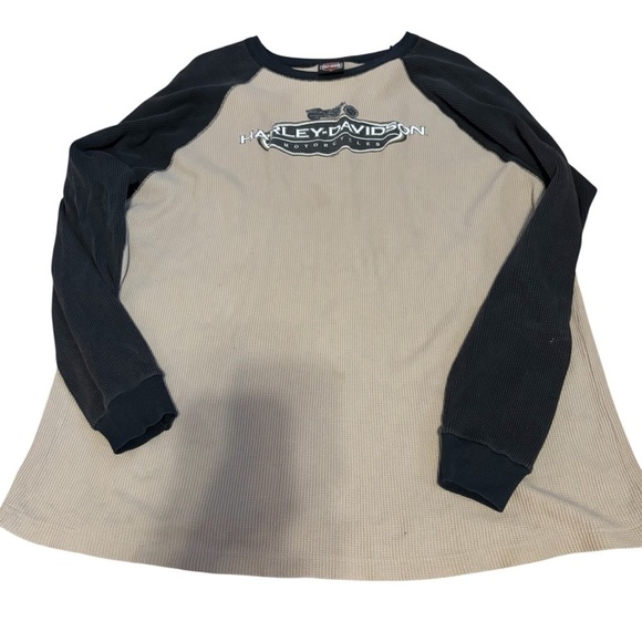 Y2k Harley Davidson thermal long sleeve Shirt XL Vintage Schaeffer’s Orwigsburg - Picture 1 of 5